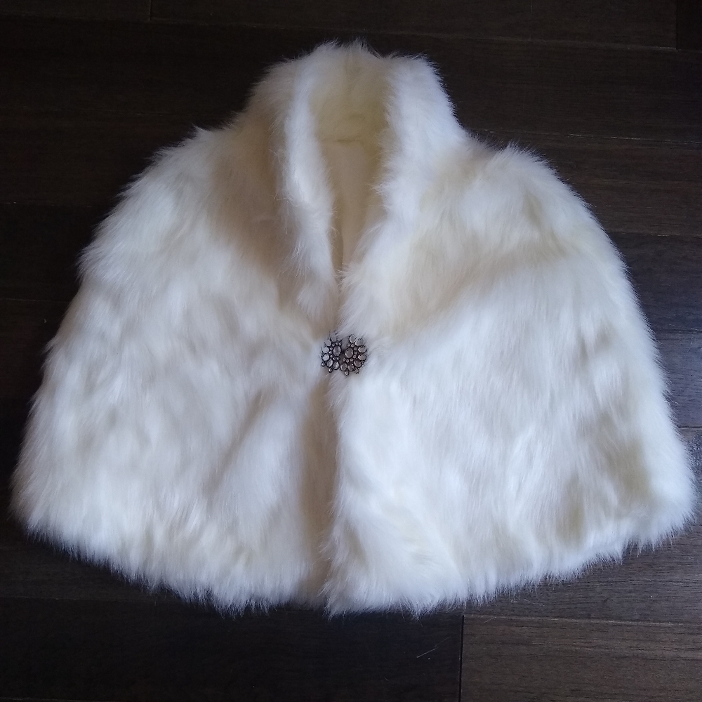 Faux fur cape